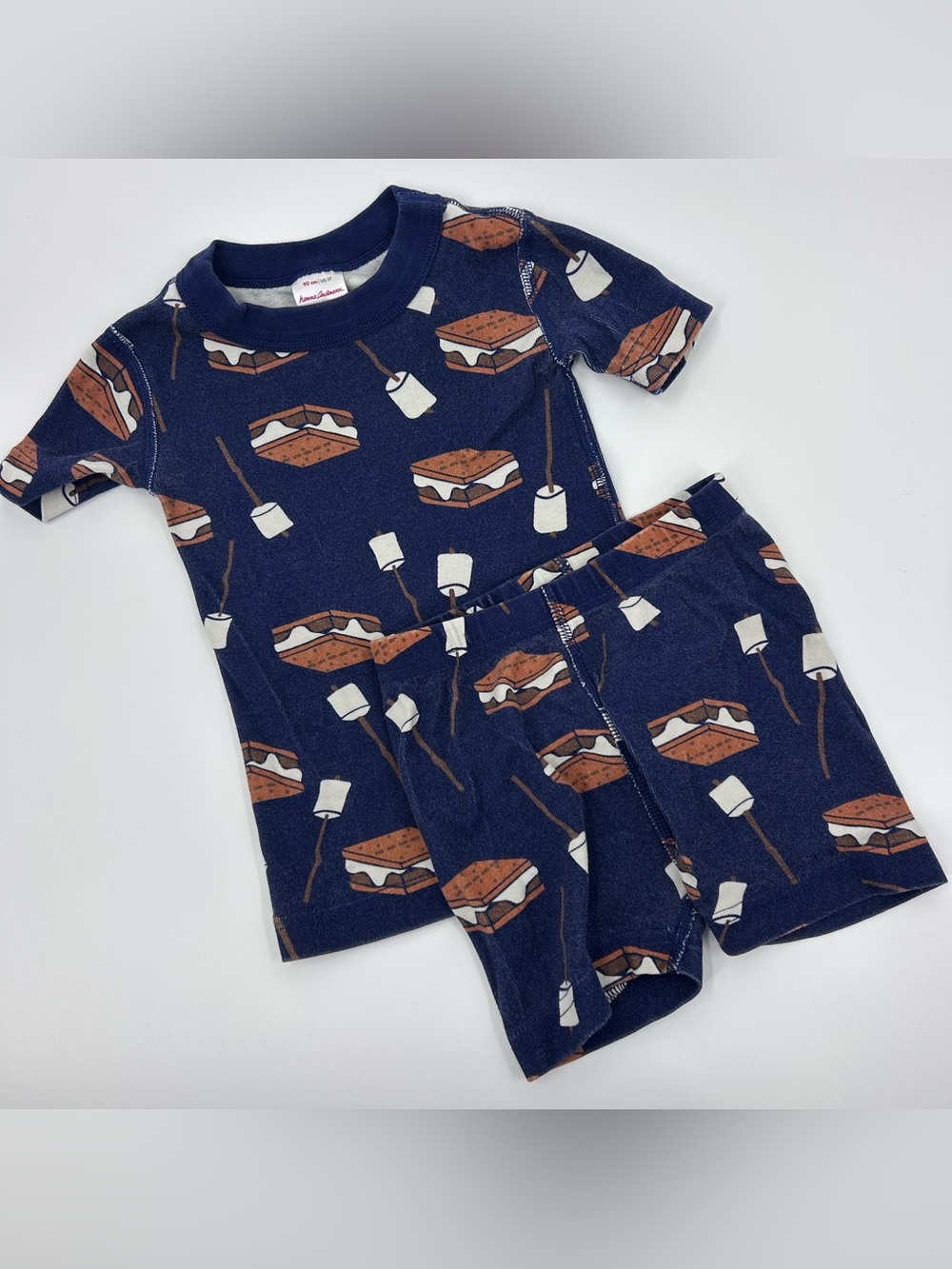 Hanna Andersson Navy S'mores Print Short Pajama Set 90 CM US 3T